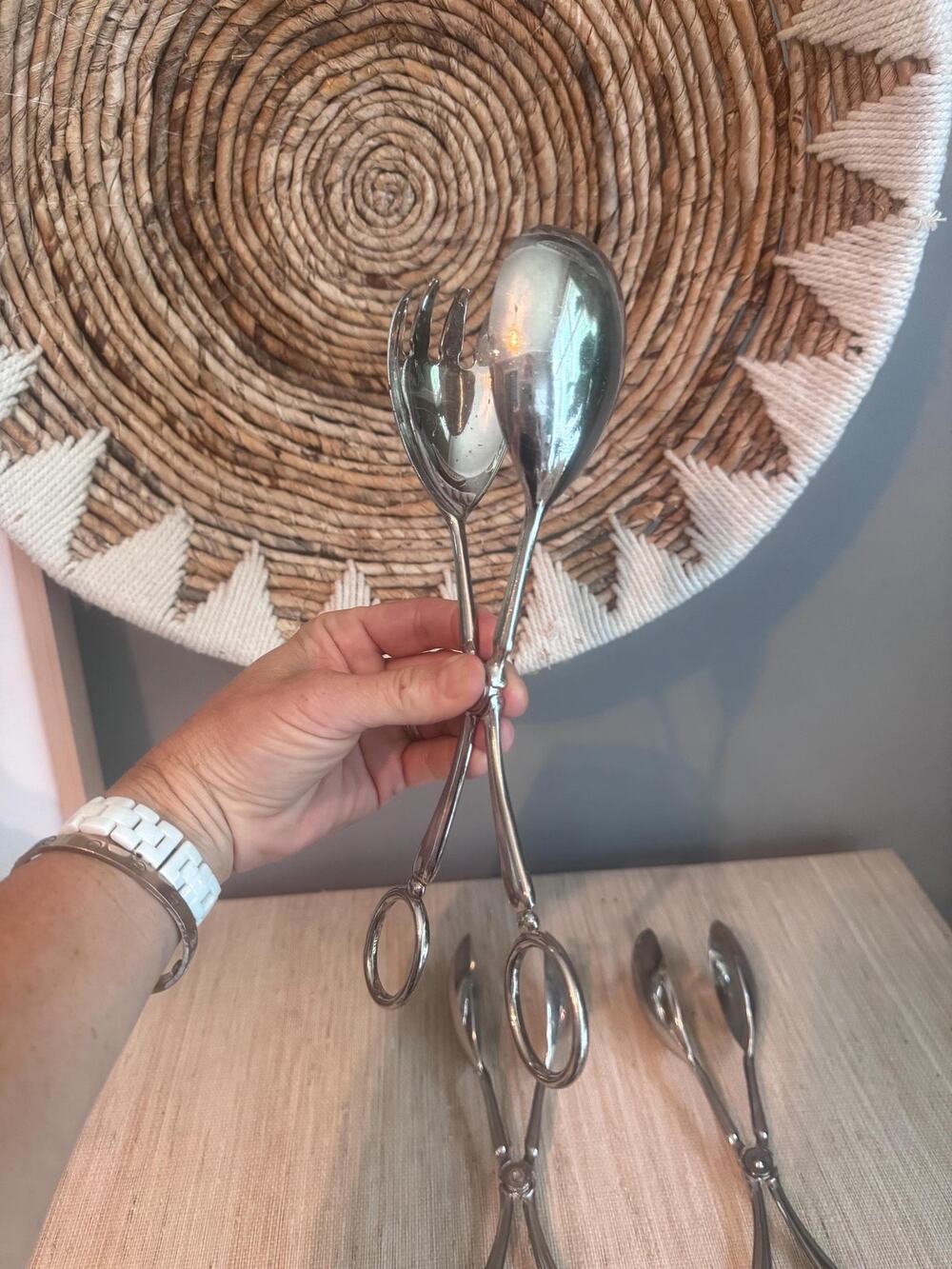 Vintage Wm A. Rogers Silver Plated Catering Scissor Tongs
